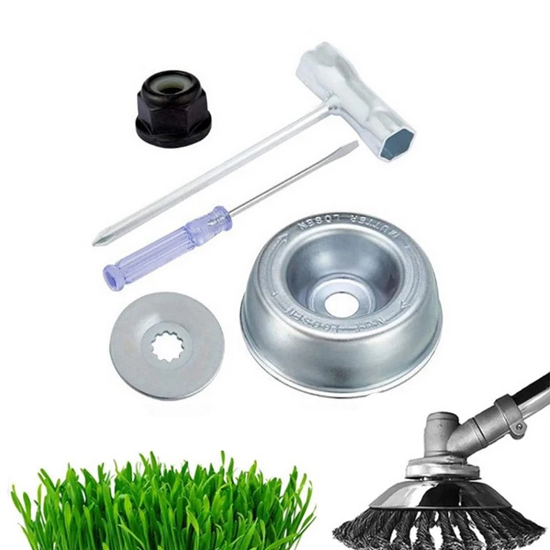 

5PCS Lawn Mower Trimmer Head Adaptor Kit Blade Adapter Attachment Washer Kit Replacement for String Trimmers Brush Cutter