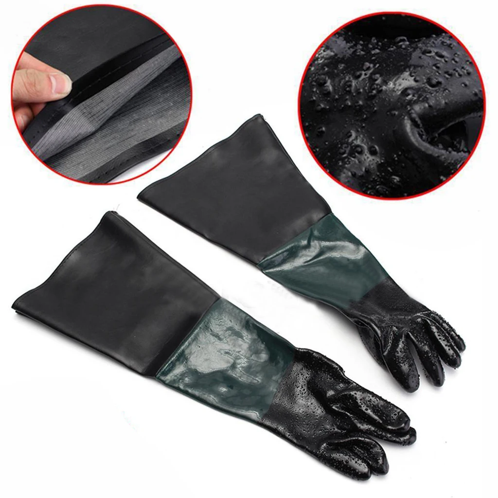 7&quot Diameter x 24&quot Long Heavy Duty Sandblasting Sandblaster Sand Bead Grit Blast Blaster Blasting Working Replacement Gloves |
