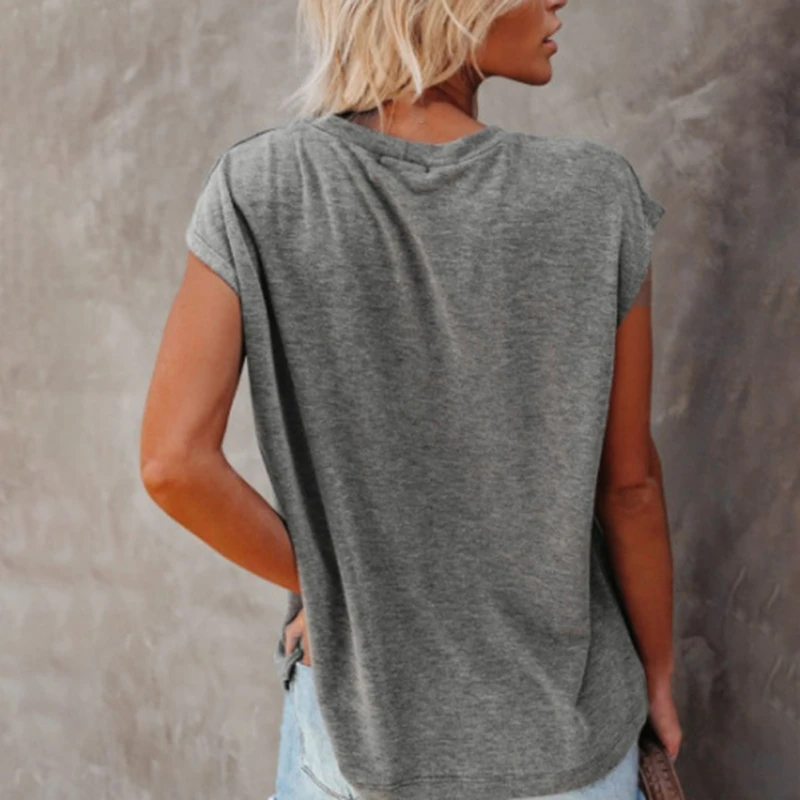

Women Round Neck Simple T Shirt Casual Female Tops Summer Top Tees Short-sleeved T-shirt