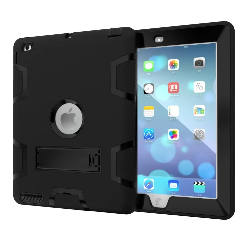 Противоударный сверхпрочный чехол для iPad 2/3/4 Гибридный армированный PC резиновый силиконовый чехол с подставкой для iPad 4 3 2 чехол противоударный