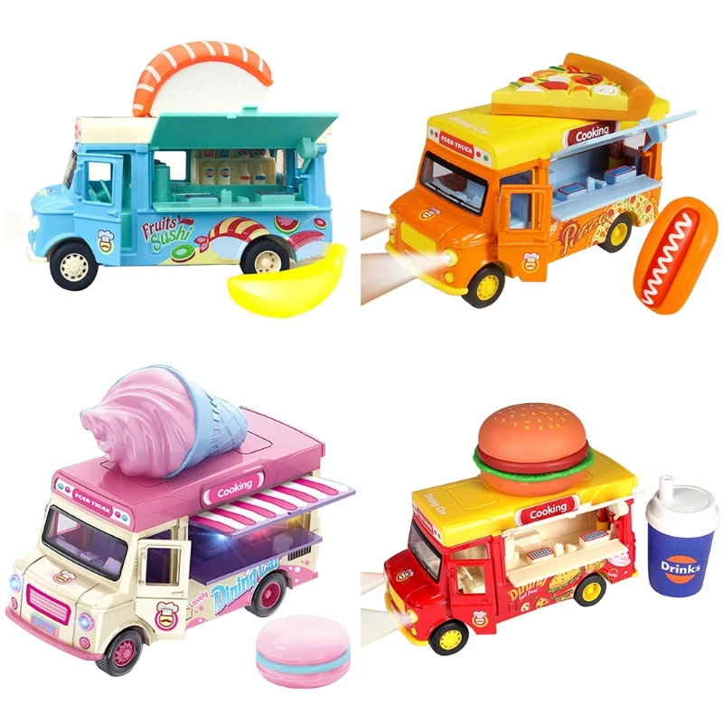 

1:36 Kids Alloy Toy Pull Back Car Dining Food Vehicle with Sound Lights