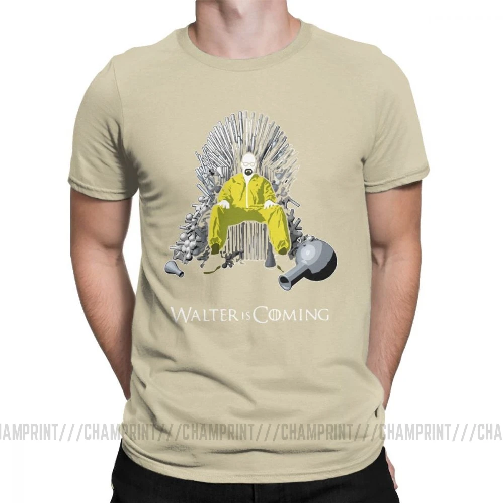Walter Is Coming Breaking Bad X Game Of Thrones мужские Футболки Уличная хлопковая футболка с короткими рукавами классическая одежда - Цвет: Хаки