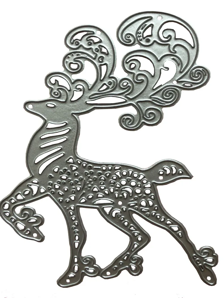 Скрапбукинг штамп Рождественский олень бегущий Лось животное бумажная поделка