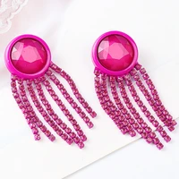 fashion jewelry earrings for women handmade rhinestones pink sweet style personality accessories girl first choice earrings