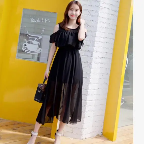 Летнее женское шифоновое пляжное платье в стиле бохо приталенное без бретелек с