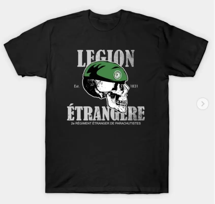 

French Foreign Legion Paratrooper Men T-Shirt Legion Etrangere 2 REP Men Clothing Short Casual 100% COTTON O-Neck