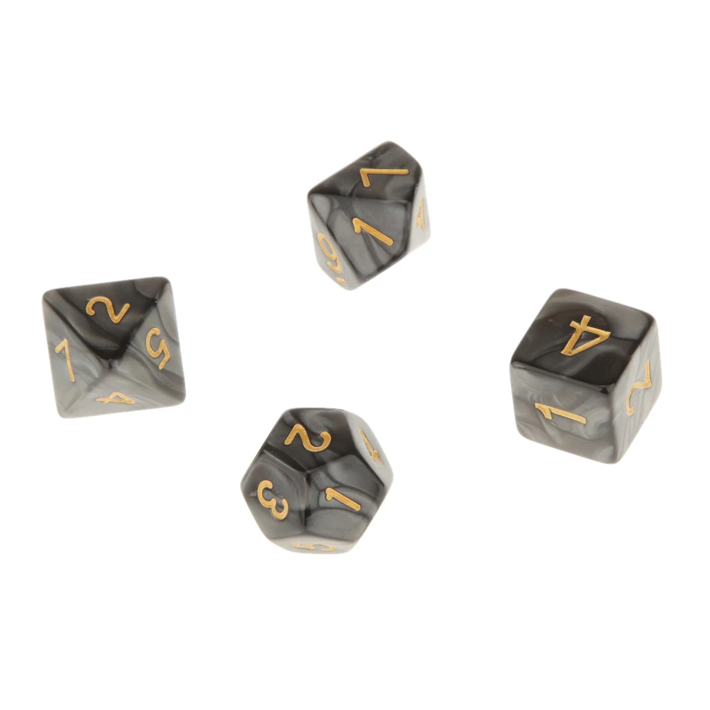 7 наборов многогранных игральных костей для подземелий и драконов DND RPG MTG + Dice Cup