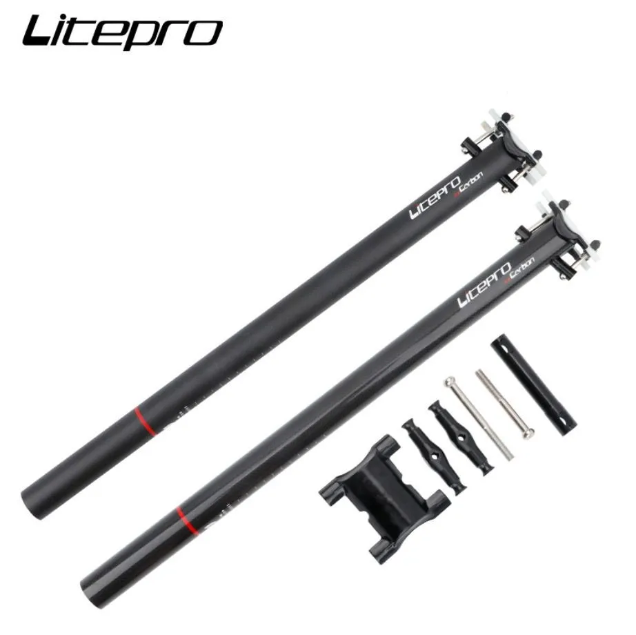 LITEPRO Seat Post for Brompton Folding Bike Carbon Fiber Seatpost 31.8mm * 580mm Bicycle Tube | Спорт и развлечения