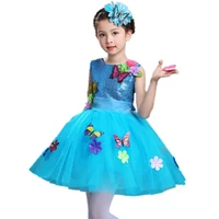 flower childrens day girls dance performance clothes for girls 3d mesh ball gown tutu princess dress party wedding costume new