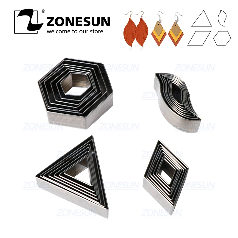 Штамповочный Инструмент ZONESUN для резки кожи с ромбовидными листьями Для Резки