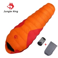 jungle king new cy660 sleeping bag 90 white duck down mummy camping sleeping bag cold winter hiking travel camping splicing