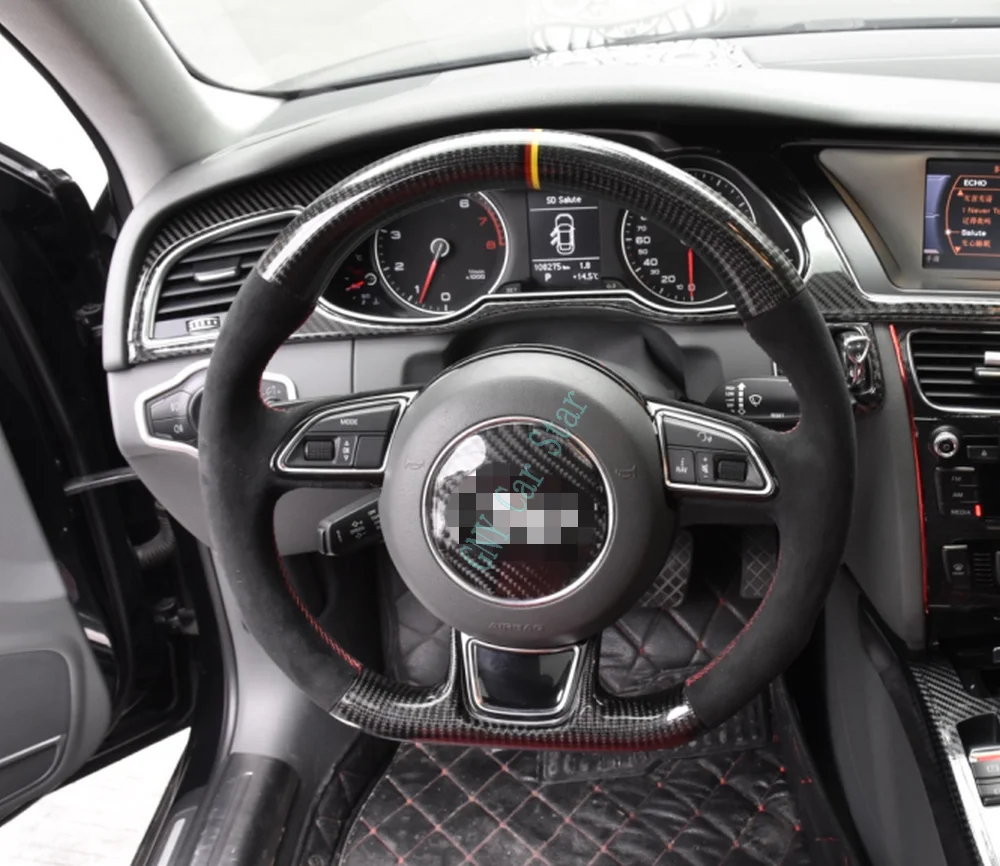 100% Настоящее углеродное волокно Автомобильное рулевое колесо для Audi A3 A4