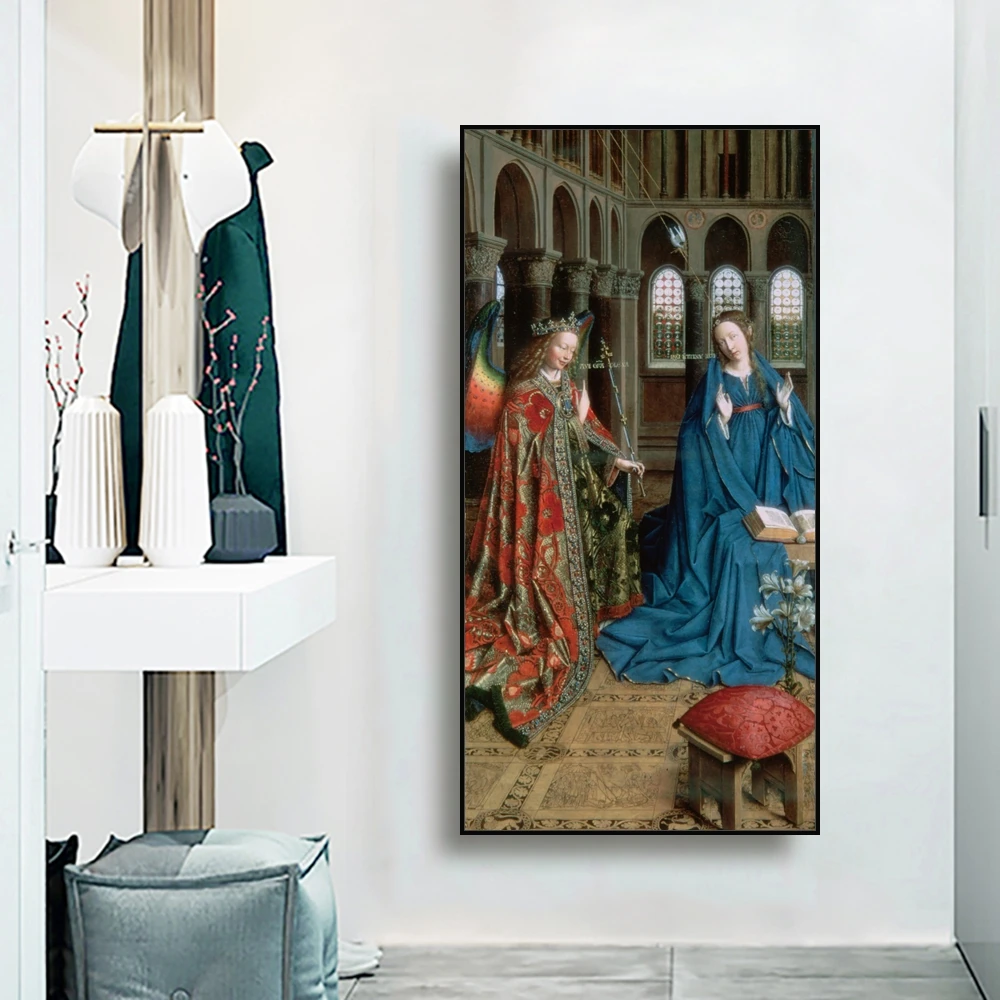 Оповещение Янка Ван Eyck знаменитая картина маслом церковная христовая настенная