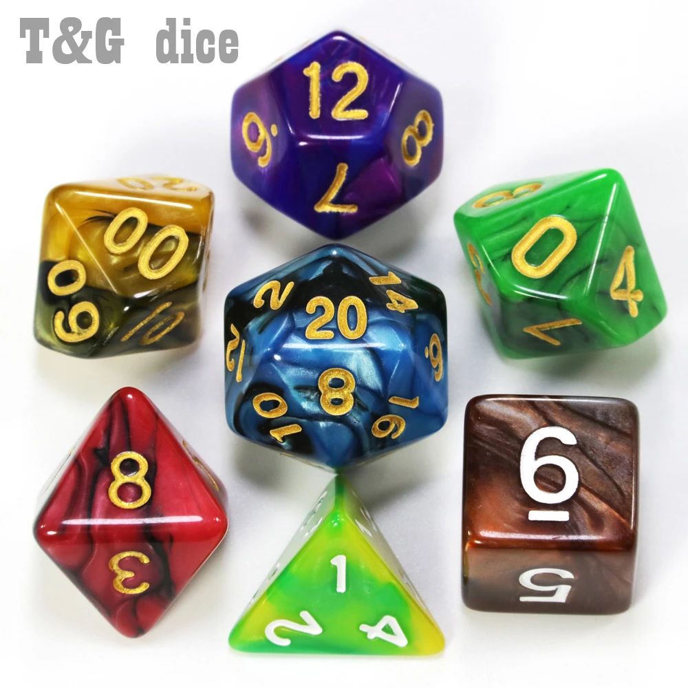 Новый высококачественный набор 2 х цветных игральных костей с эффектом