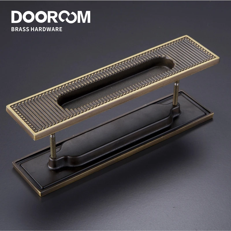 Раздвижные дверные ручки Dooroom латунные в стиле модерн с кнопкой скрытая ручка для