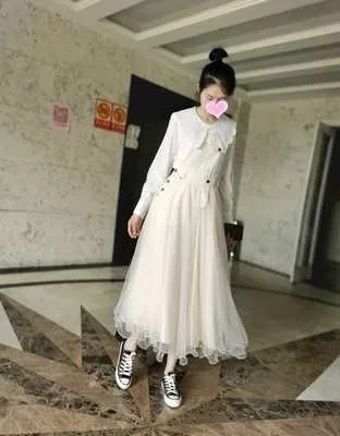 Spring Autumn Strap Dress Elegant Mesh Hollow Patchwork Sleeveless Plain Korean Vintage Fashion Dresses Preppy Style | Женская одежда