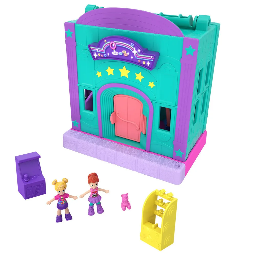 

Polly Pocket Pollyville Arcade Playset with Micro Polly & Lila Dolls Children Toy Birthday Gift