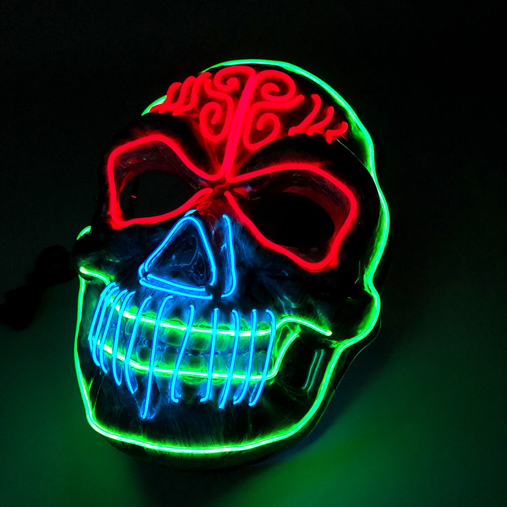 Маска на Хэллоуин светодиодный костюм вампира лорда холодного света сияющая