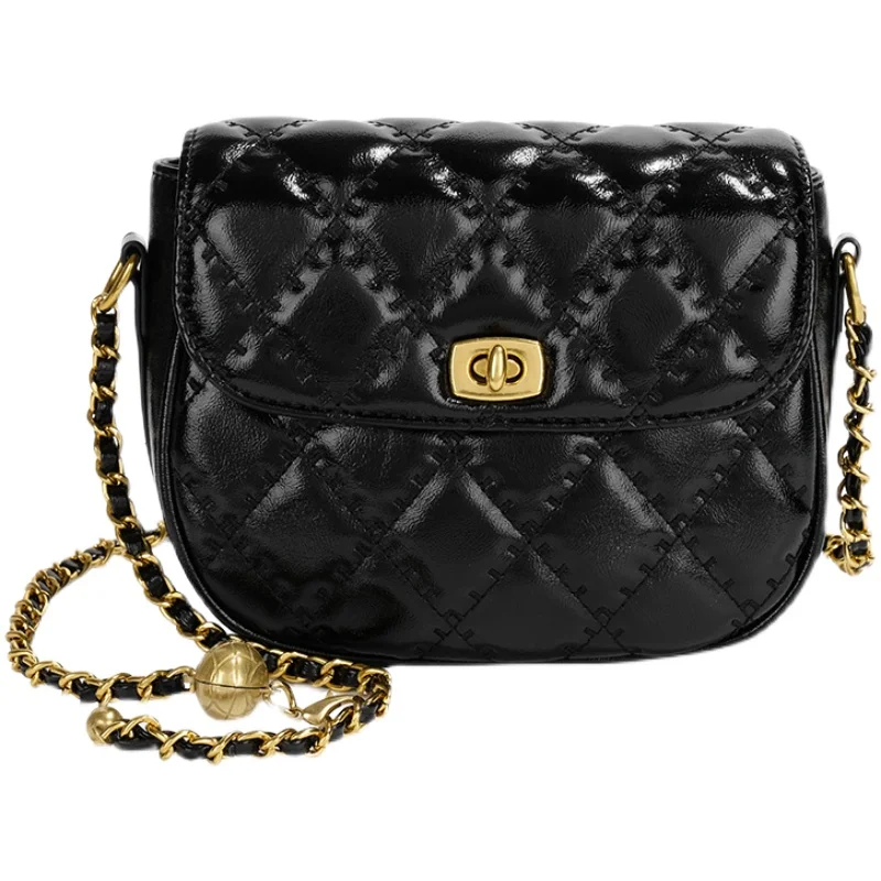 

Ins Casual Gold Chain Crossbody Bags For Women Fashion Simple Shoulder Bag Ladies Designer Handbags PU Leather Messenger Bags