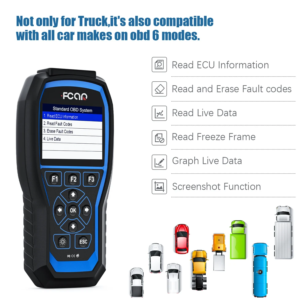 Сканер Fcar F506 для дизельного грузовика сканер 2 в 1 и автомобиля OBD2 автобусного