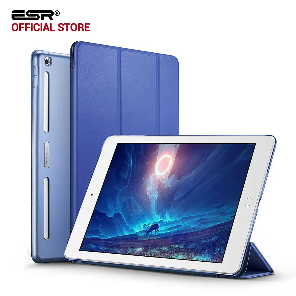 Чехол для iPad 9,7, ESR из искусственной кожи передняя крышка+ Мягкий ТПУ бампер край+ PC задняя Авто спящий умный чехол для нового iPad выпуска