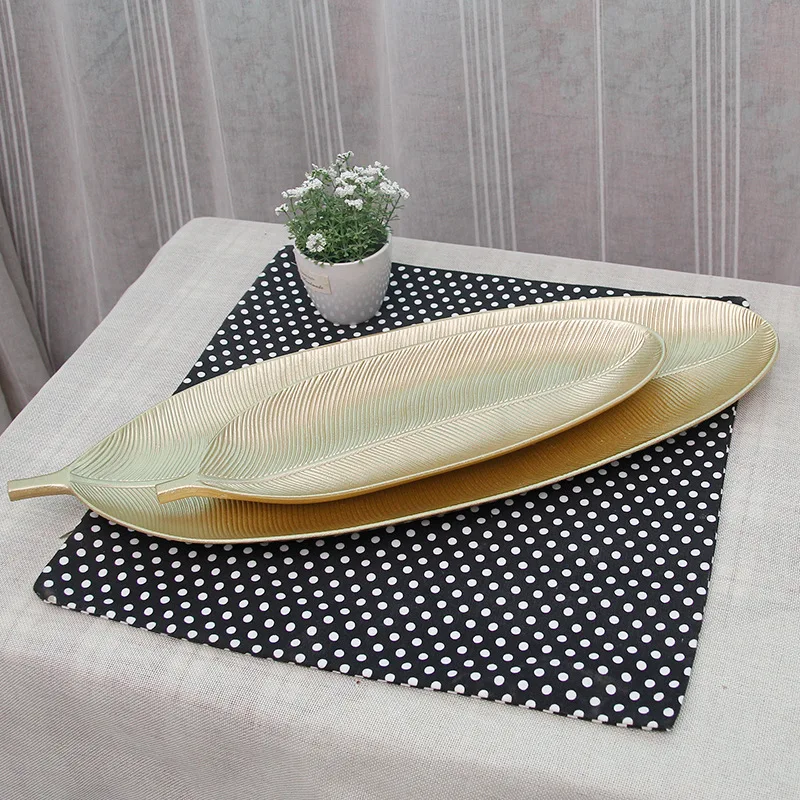 1 шт. лоток для закусок INS в скандинавском стиле золотой поднос лист ананаса форма