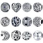 BISAER 925 пробы серебряные любовные бусины из фианита подходят для шармов серебряные 925 оригинальные браслеты изготовление бусин и ювелирных изделий Berloque