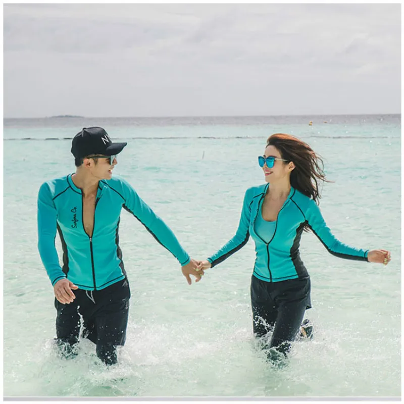 

New diving suit for men and women, split couples, jellyfish clothes, surf snorkeling clothes, sun bathing suits, long sleeve