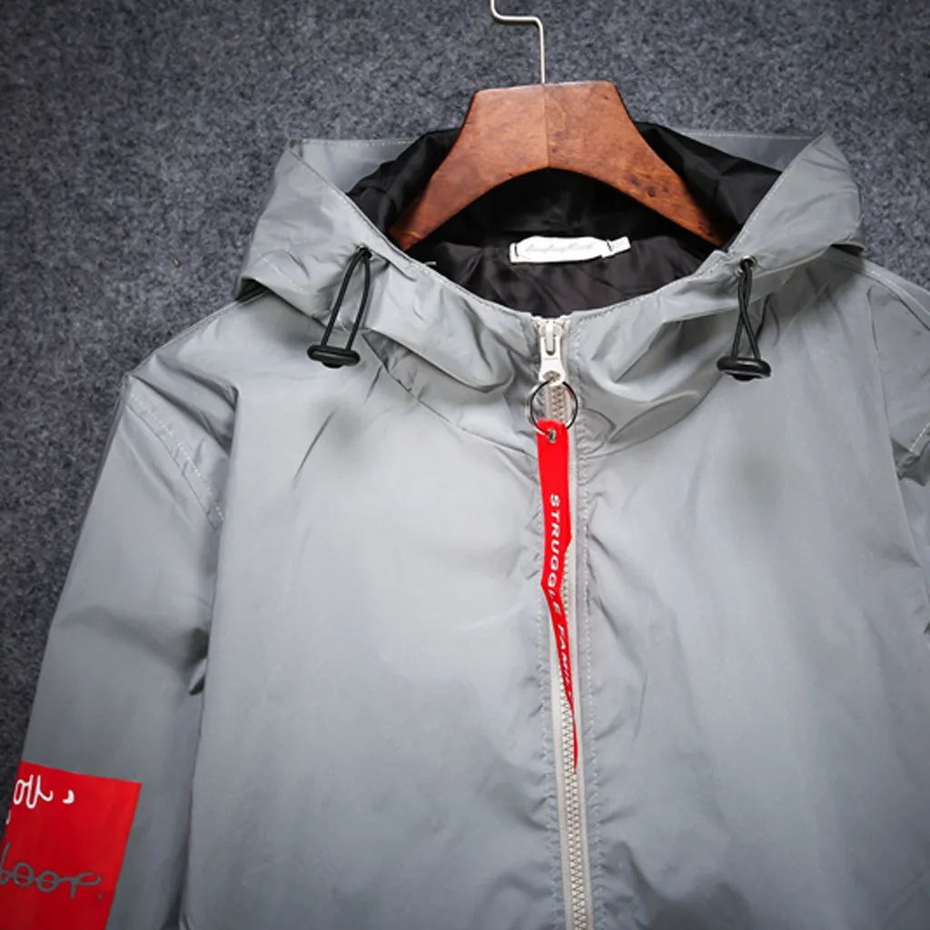 Куртка Feitong Светоотражающая Мужская/мужская уличная ветровка в стиле Харадзюку