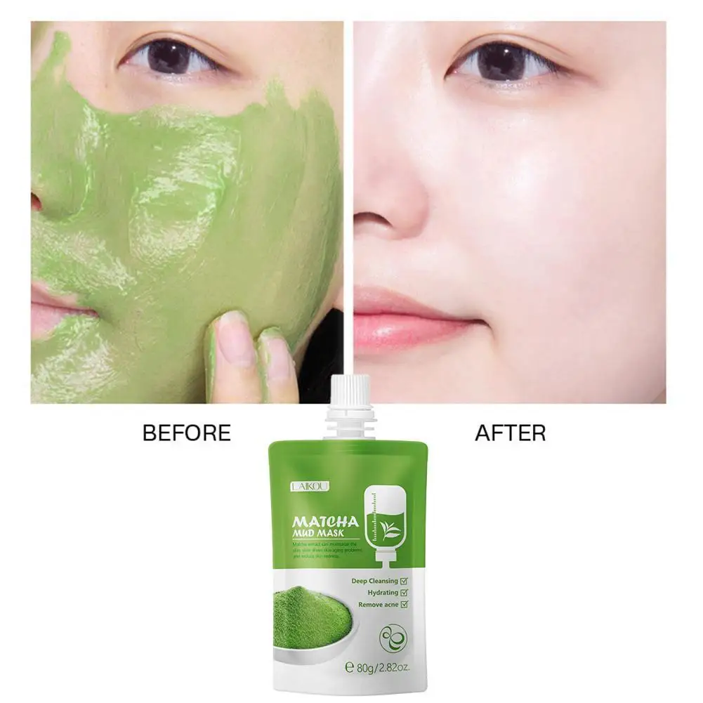 

Matcha Mud Facial Mask Deep Cleaning Moisturizing Moisturize Smooth Skin Care Anti Acne Treatment Face Pore Cleaner Masks 1/5PCS