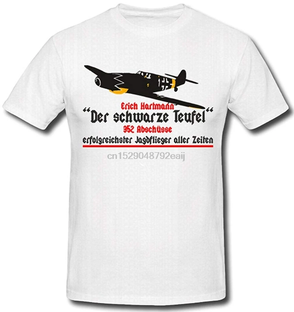 2019 забавная Футболка Мужская Горячая Erich Hartmann черный дьявол Jagflieger самолет Luftwaffe