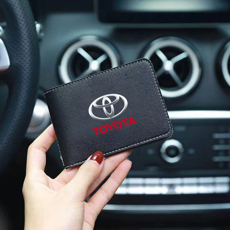 

Auto Driver License Cover PU Leather Car Driving Documents Case Credit Card Holder For toyota camry chr corolla rav4 yaris prius