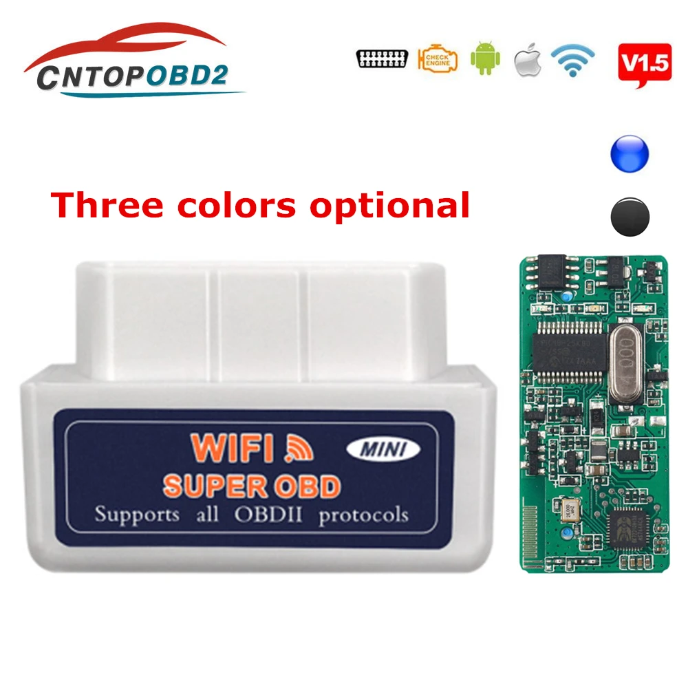 OBD2 сканер Wifi ELM327 V1.5 PIC18F25K80 чип ELM 327 OBD II автомобильный диагностический инструмент
