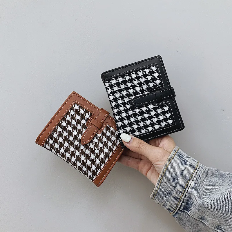 

Women Folding Drawstring Wallet Fashion Casual Coin Purse Multi-Function High Quality Small Wallet Purse Short Design Purse