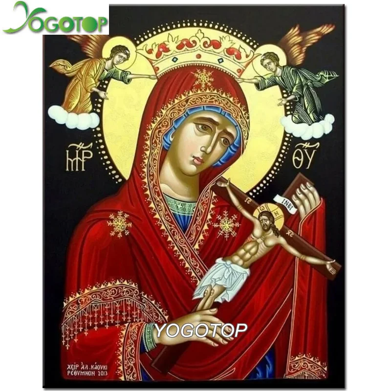 

5D square round stones full diamond embroidery Virgin Mary diamond painting mosaic diy Icon Religion pattern hobby art YY2521