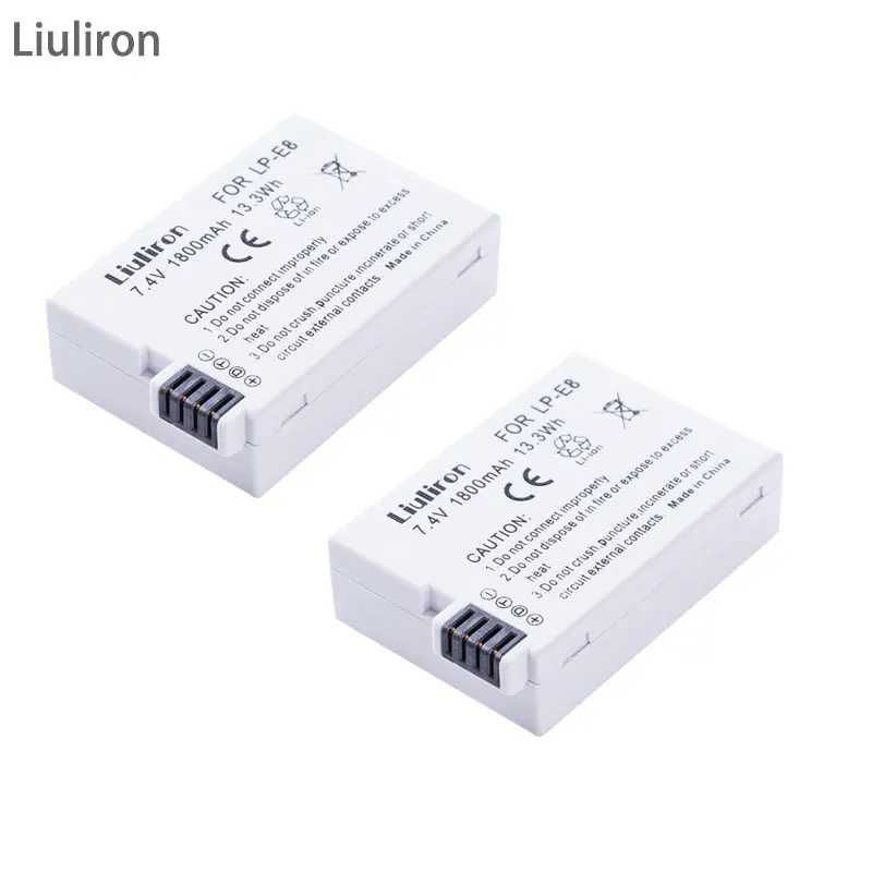 2battery Bateria LP-E8 LPE8 LP E8 Аккумулятор Акку+ тип-c lcd двойное зарядное устройство для Canon EOS 550D 600D 650D 700D X4 X5 X6i X7i T2i T3i - Цвет: 2battery