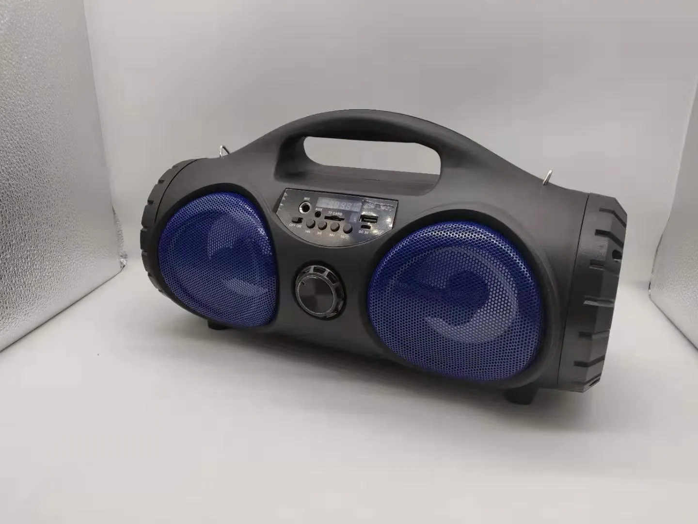 Высокая мощность Bluetooth динамик супер бас сабвуфер стерео объемный Громкий динамик для ПК Поддержка микрофон AUX TF карта FM радио колонка - Цвет: blue