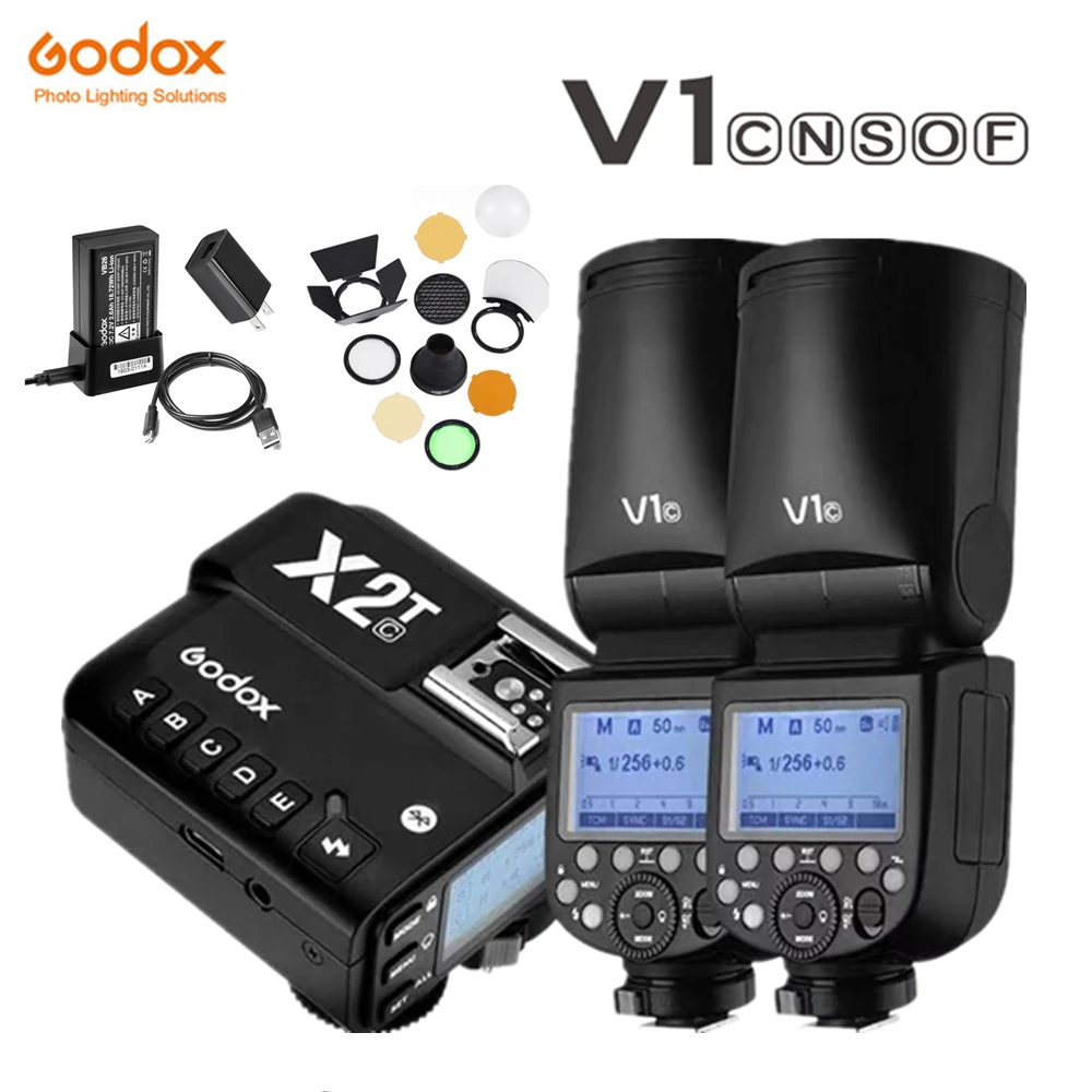 Вспышка Godox V1 TTL 1/8000s HSS литиевая батарея 2600 мАч триггер для вспышки Speedlite AK-R1 X2T Canon