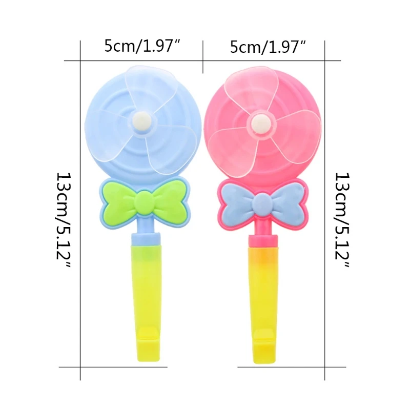 

5 Pcs Baby Kids Windmill Toys Lollipop Shape Colored Small Pinwheel Whistle Outdoor Handle Wind Spinner Creative Toy Gift 97BC