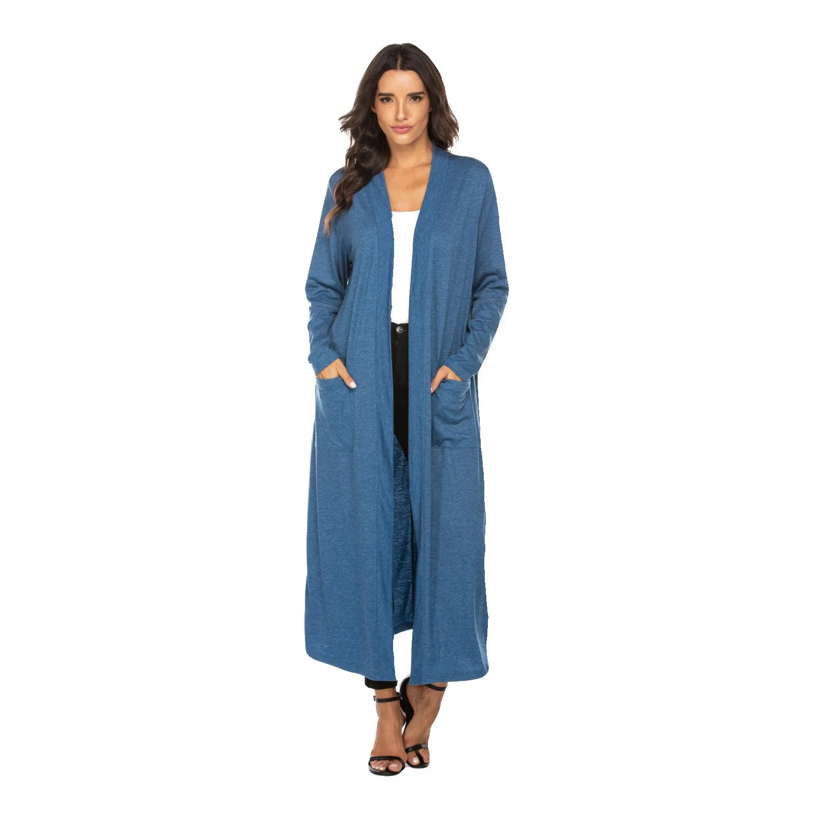 Европейский и американский кардиган длинный женский с принтом молочного шелка