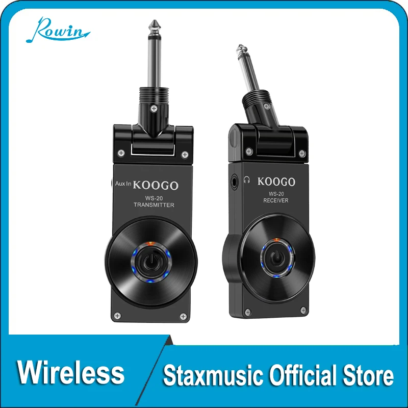 

Беспроводной передатчик и приемник Koogo для электрогитары, бас-скрипки, с перезаряжаемой батареей