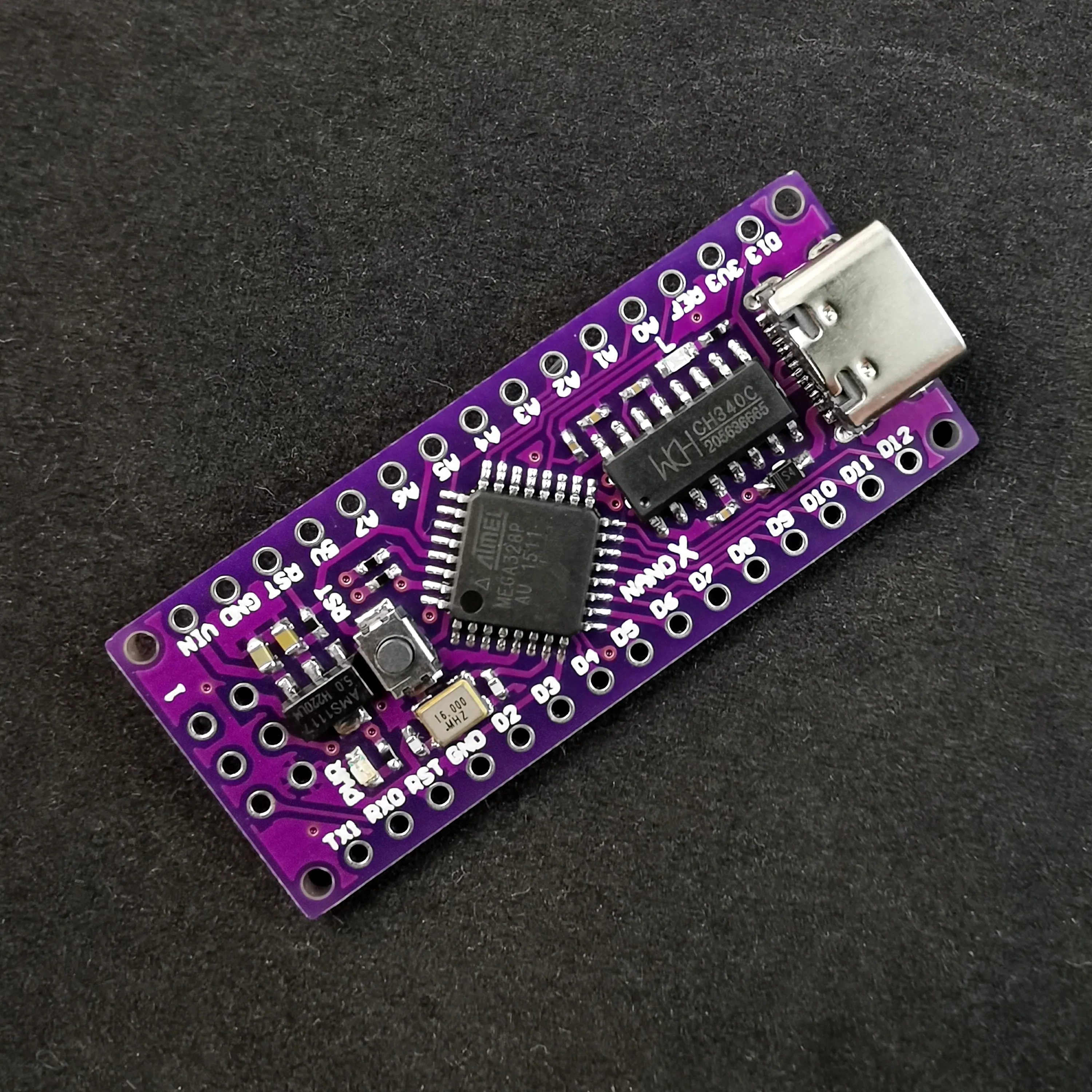 NANO X ATMEGA328P-AU TQFP32 5V 16Mhz Type-C USB CH340C SOP16 совместимый с оригинальным | Электронные