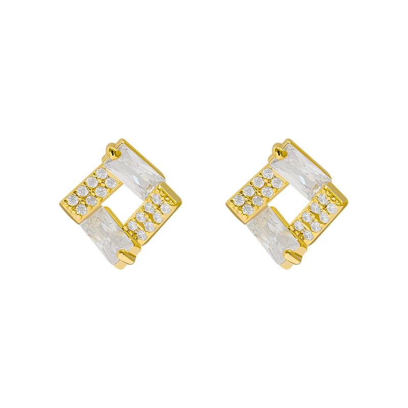 

Earrings 2020 Trend Geometric Crystal Zircon Unusual Earrings Fashion Women Jewelry Party Sexy Accessories Female Stud Earrings
