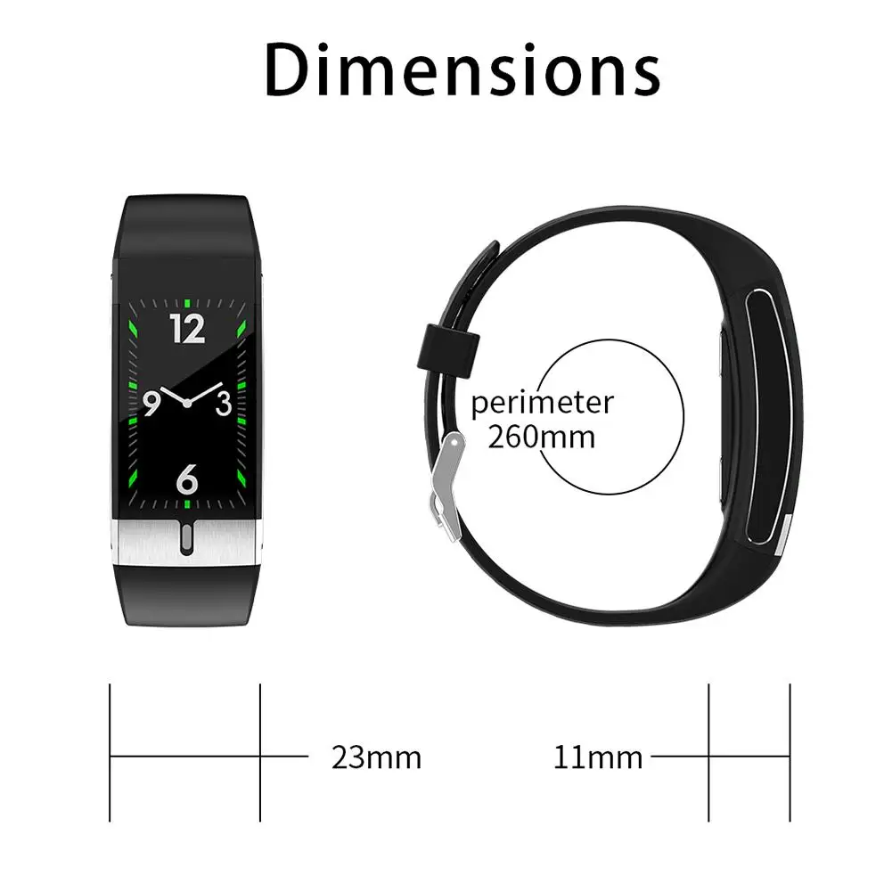 

E66 Smart Watch USB Charging Multi-sport Watch Bracelet with Temperature Monitoring