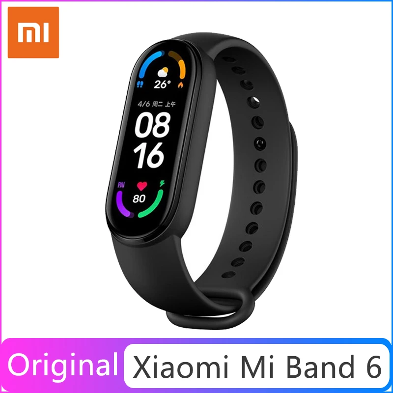 Смарт-браслет Xiaomi Mi Band 6 водонепроницаемый фитнес-трекер с кислородом в крови 5
