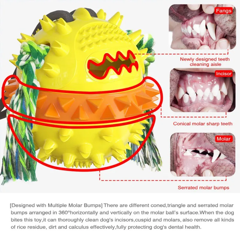 

2021 New Dog Toy Strong Suction Cup Chew Toy Bite Resistant Interactive Silica Gel Cleaning Molar Toy