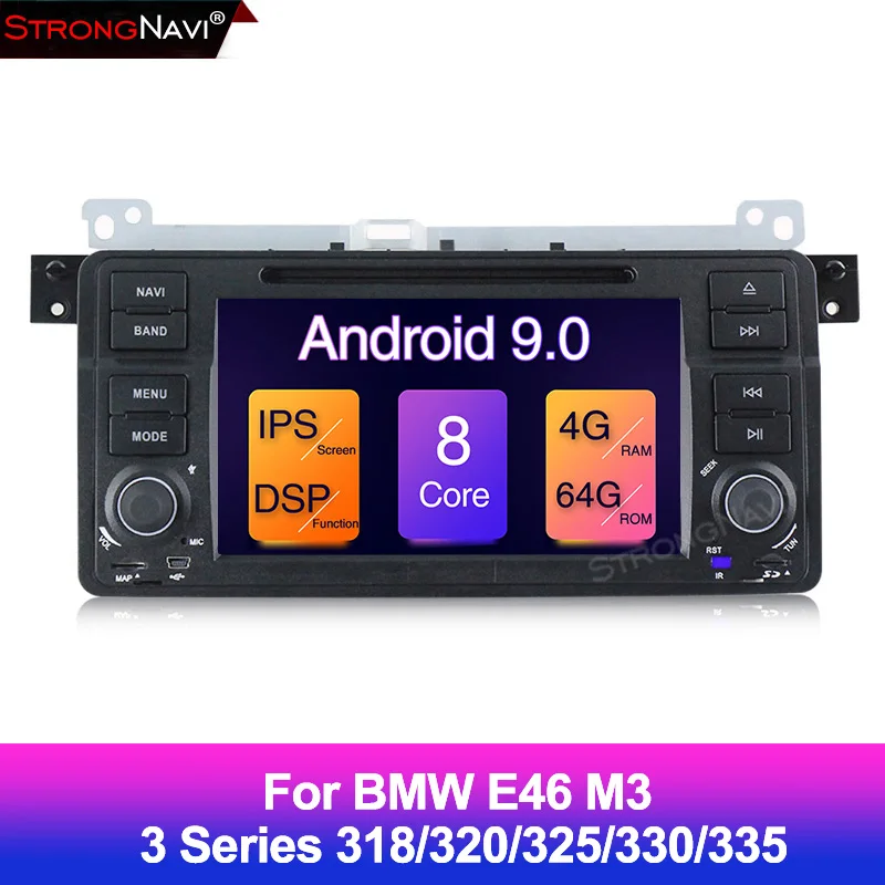 DSP IPS Android 9 0 4G 64G Автомобильный GPS Радио стерео для BMW E46 M3 3 серии 318/320/325/330/335 Land Rover 75