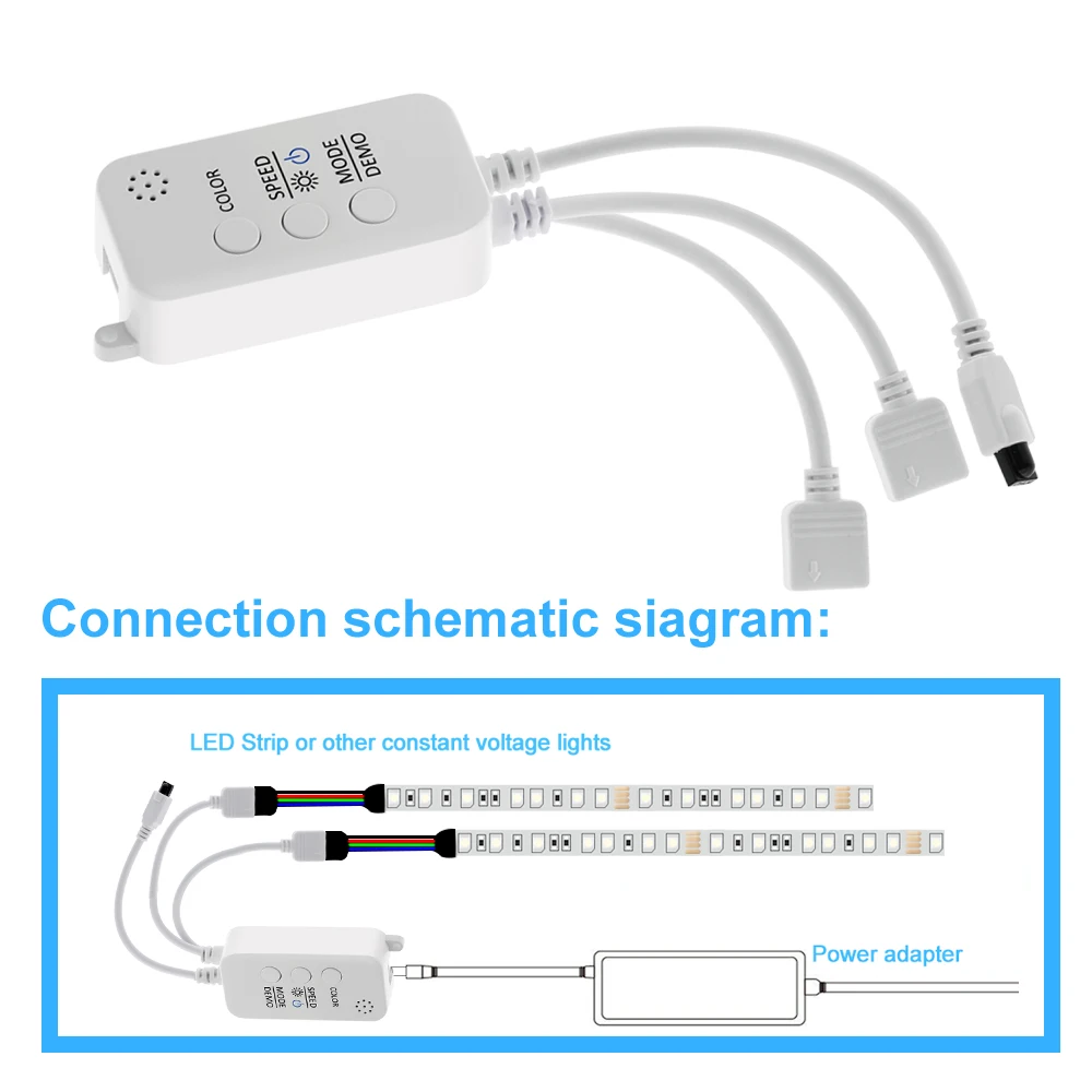 RGB Led управление Лер DC5 24V Bluetooth музыкой 40 клавиш 16 миллионов цветов с таймером