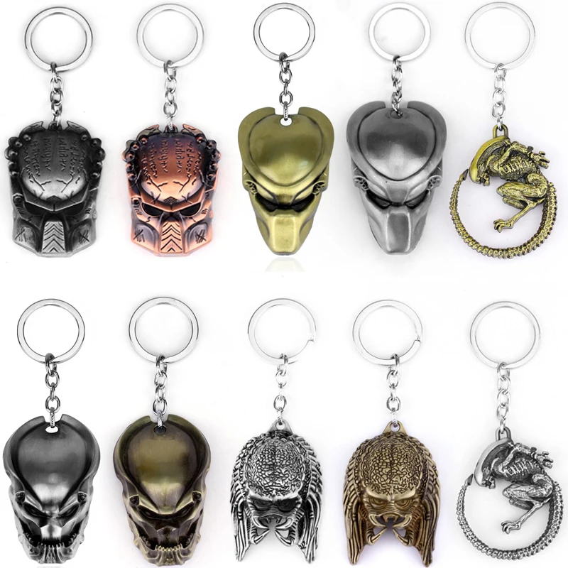 Брелок AVP Alien V маска хищника брелок для ключей Xenomorph Queen металлические брелки