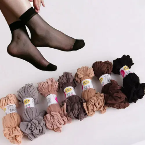 10 Pairs Summer Silk Transparent Glass Socks Women Cool Solid Color Ultra-thin Breathable Sexy Skin Sock Low-cost Wholesale